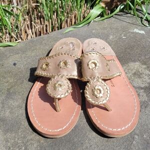 Jack Rogers Hamptons Sandals Gold